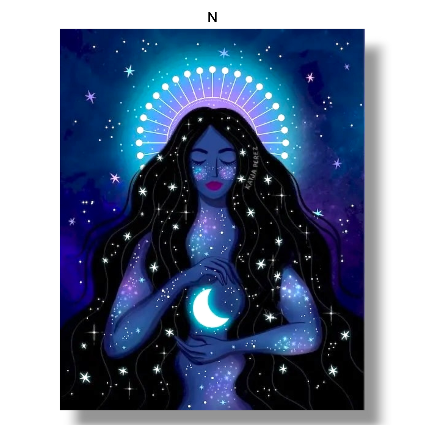 009 - Boho Moon Goddess Canvas Print Wall Art