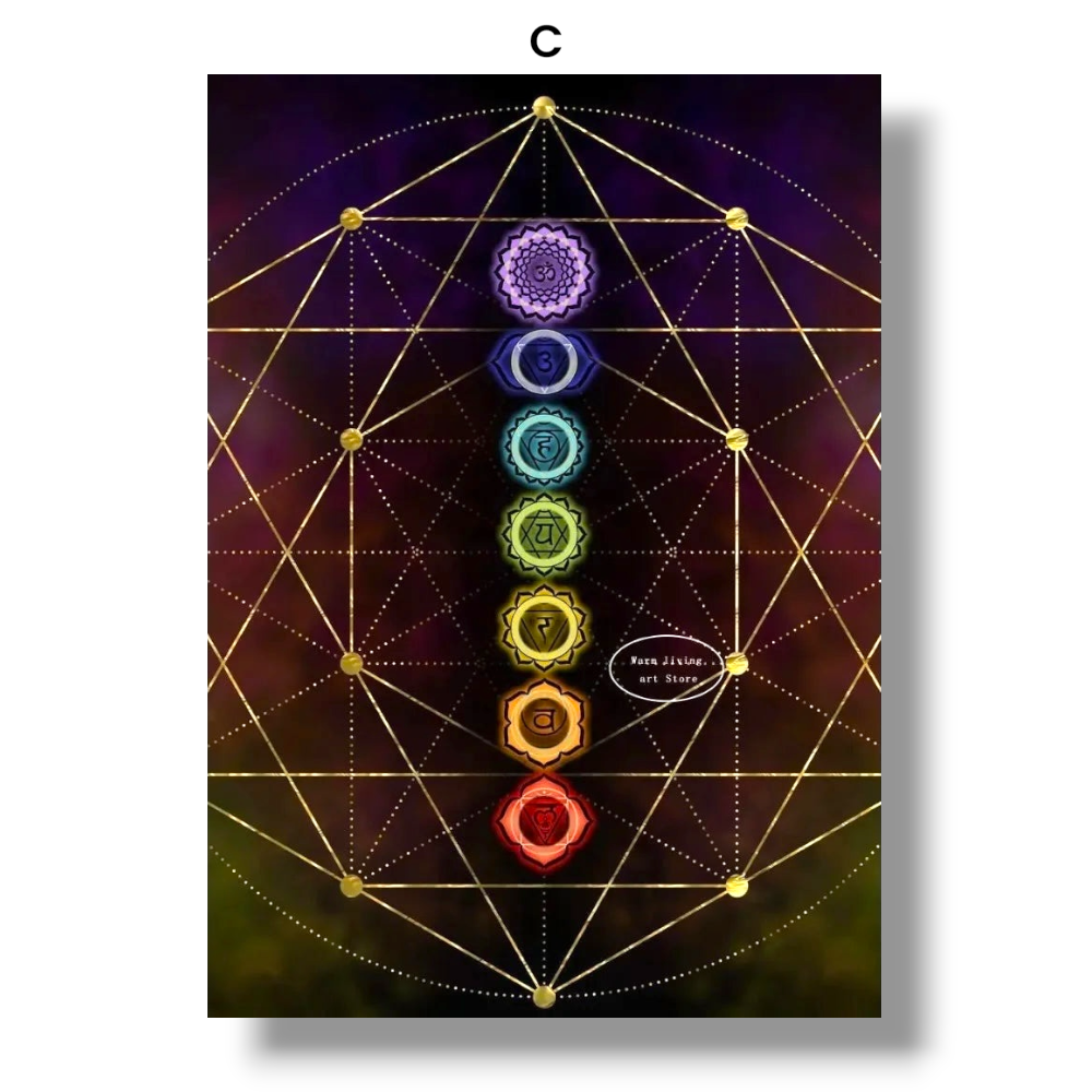 009 - Reiki Principles & Symbols Yoga Canvas Print Wall Art