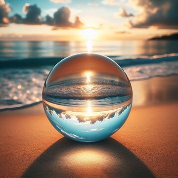 002 - K9 Crystal Ball for Scrying w/ Clear Base