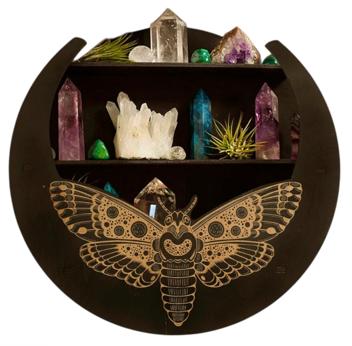 009 - Decorative Wooden Crystal Display Shelf