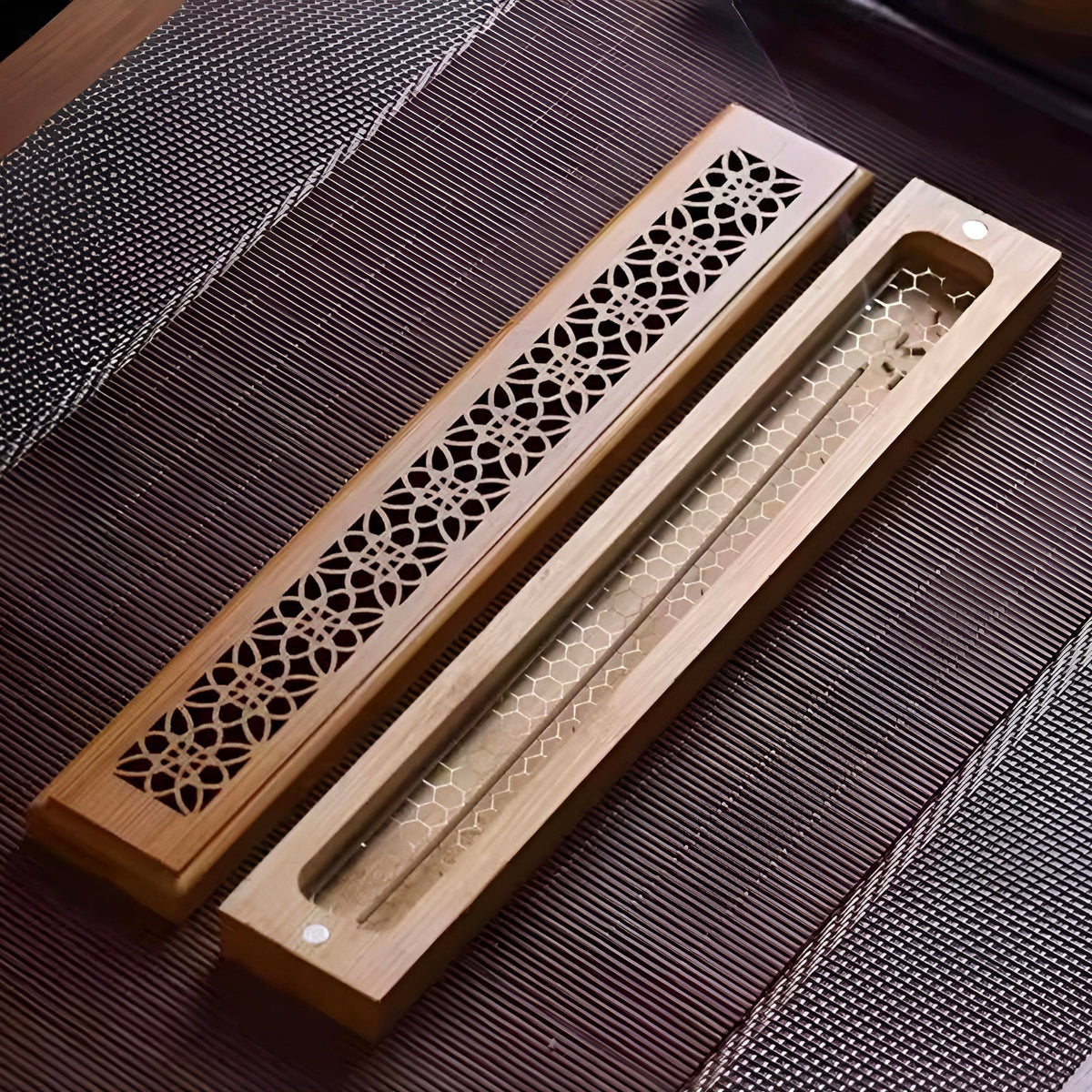 004 - Bamboo Carved Incense Burner & Box