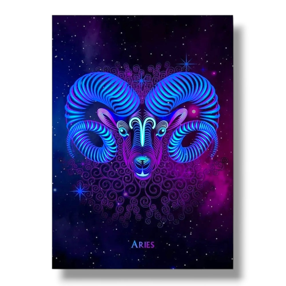 002 - Neon Zodiac Canvas Print Wall Art