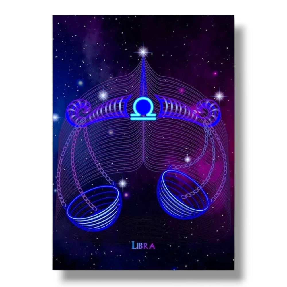 002 - Neon Zodiac Canvas Print Wall Art