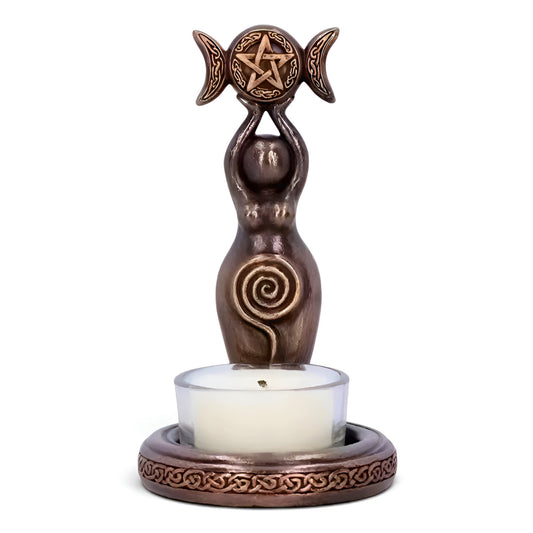 004 - Triple Moon Goddess Candle Holder & Altar Decor