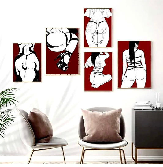 009 - Shibari Devil Canvas Print Wall Art