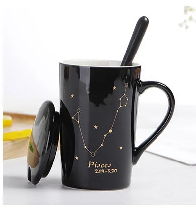 014 - Sleek Constellation Mug w/ Spoon and Lid Gift Set