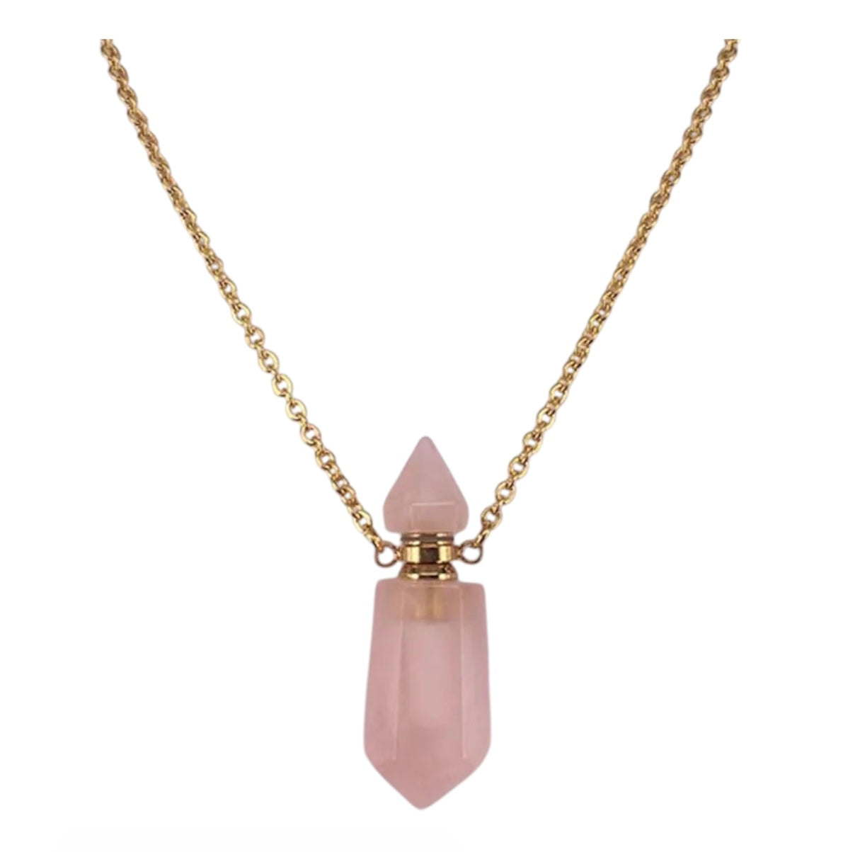 004 - Natural Crystal Pendant Necklace for Essential Oil