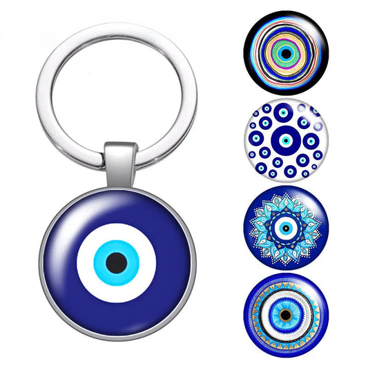 014 - Glass Turkish Evil Eye Keychain