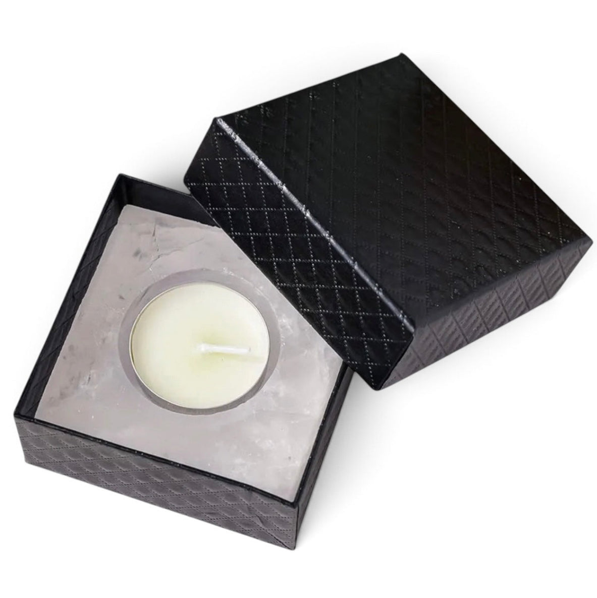 004 - Natural Crystal Stone Tea Light Candle Holder