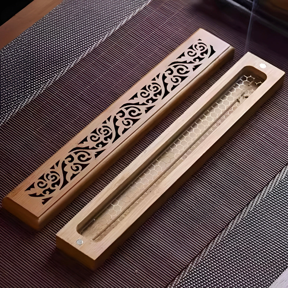 004 - Bamboo Carved Incense Burner & Box