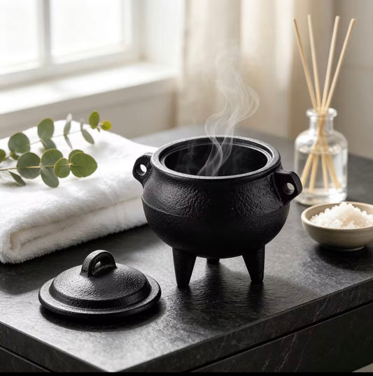 004 - Mini Cast Iron Cauldron Incense Burner