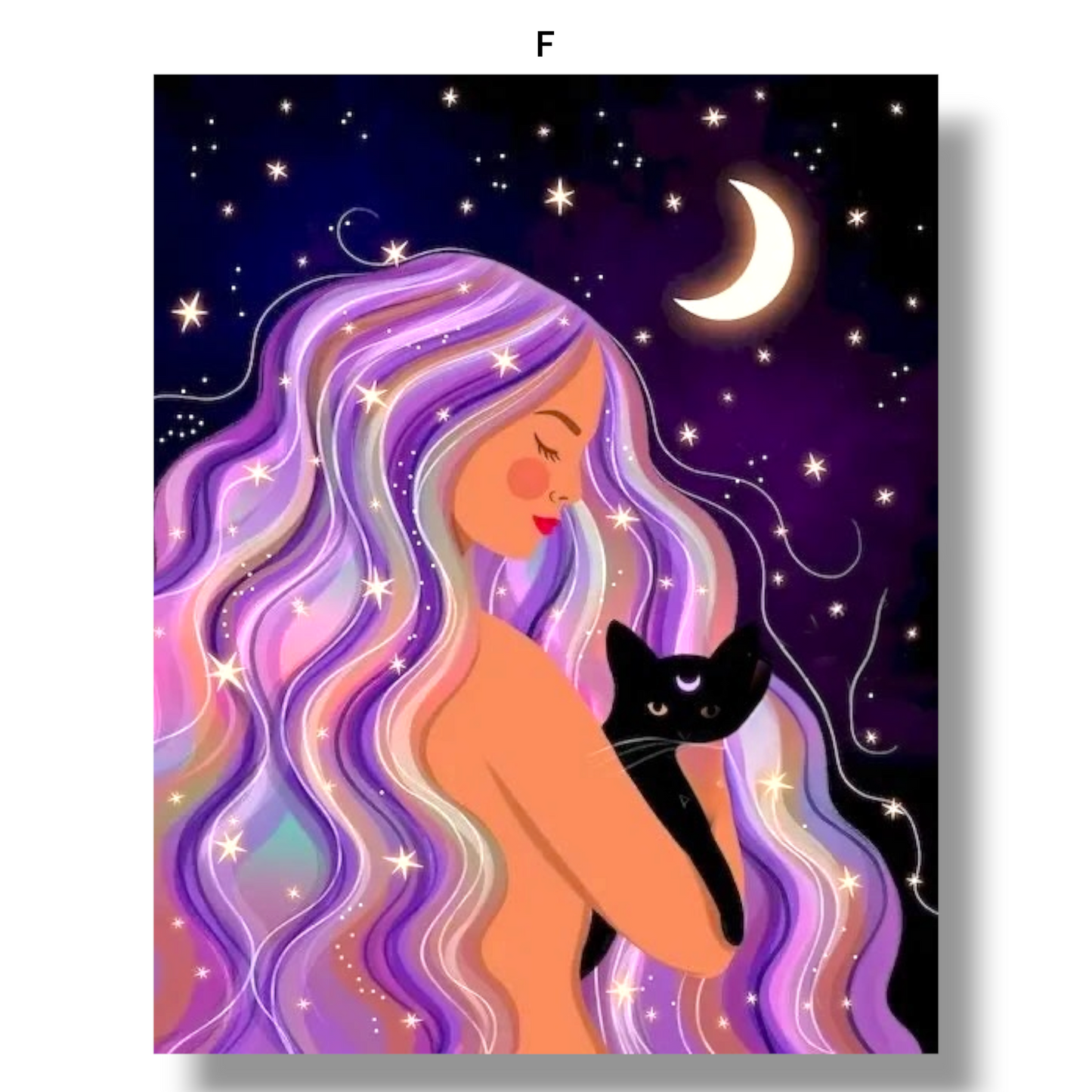 009 - Boho Moon Goddess Canvas Print Wall Art