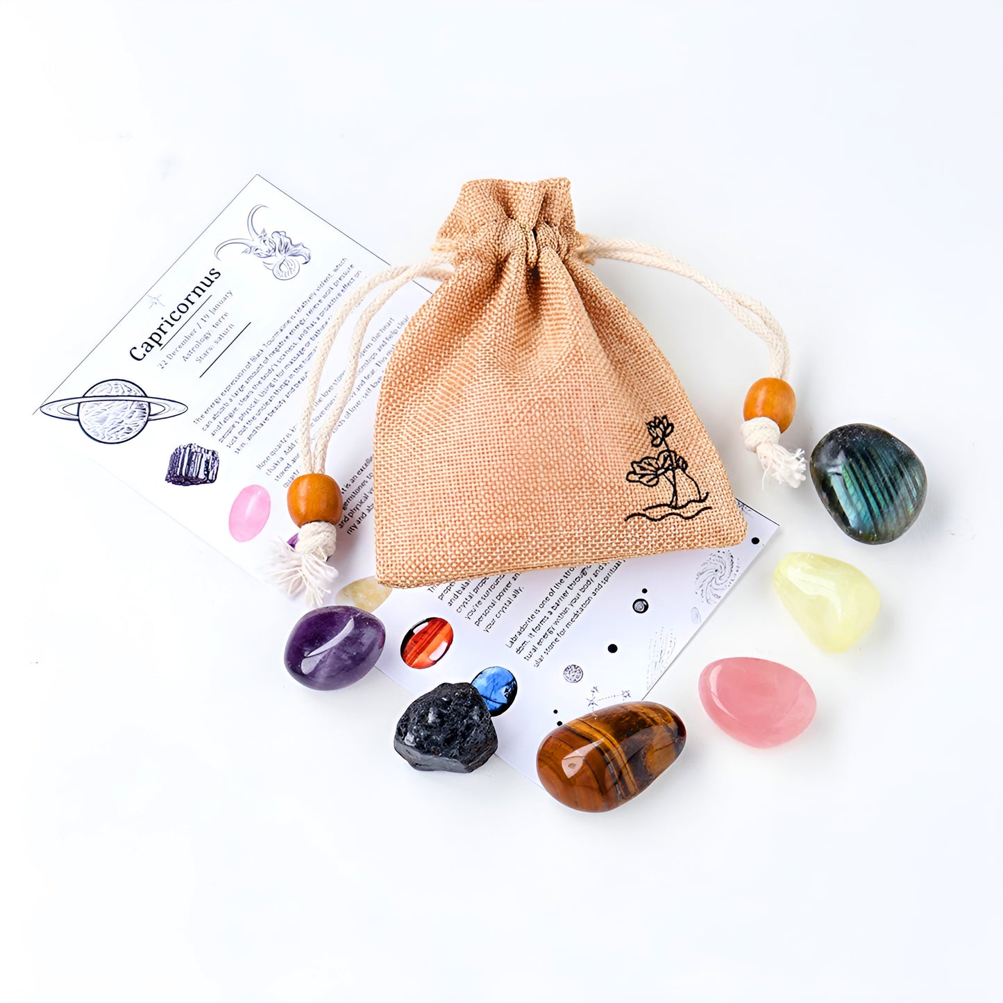 014 - Zodiac Polished Natural Crystals for Luck & Meditation
