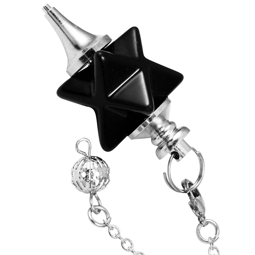 002 - Natural Stone Quartz Merkaba Star Pendulum