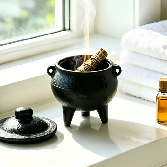 004 - Mini Cast Iron Cauldron Incense Burner