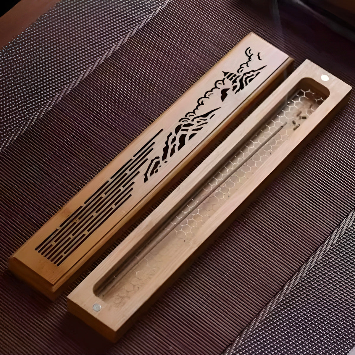 004 - Bamboo Carved Incense Burner & Box