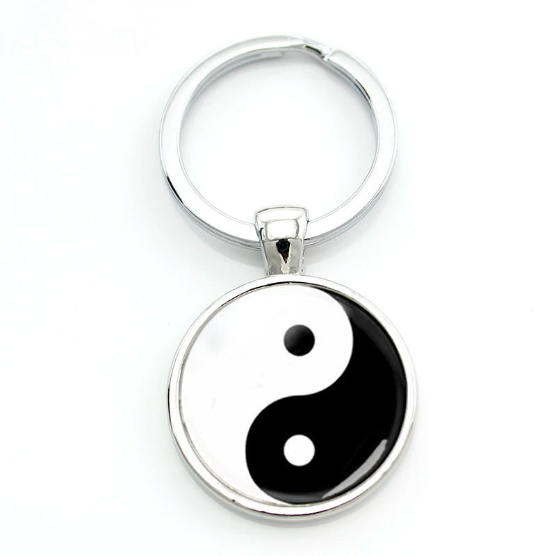 14 - Glass Yin Yang Keychain