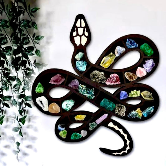 009 - Snake-Shaped Wooden Crystal Display Rack