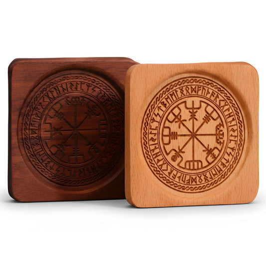 004 - Sigil Engraved Wooden Candle Holder