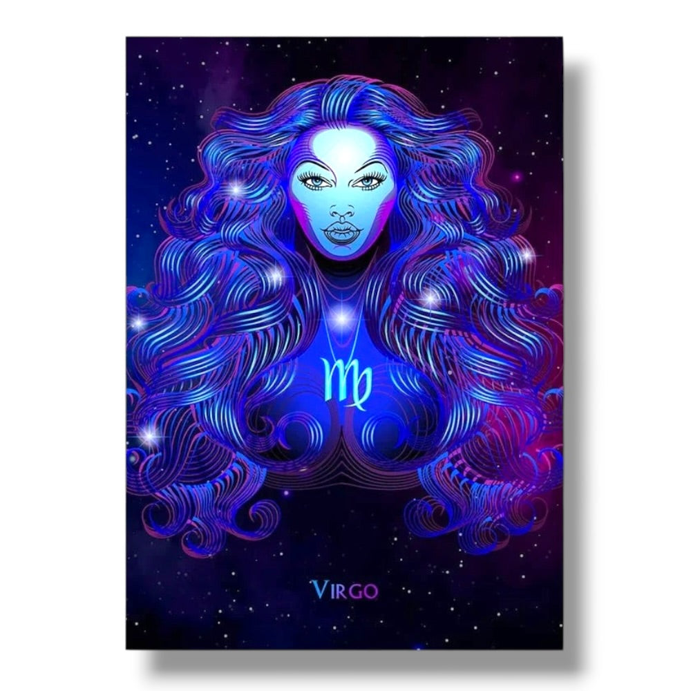 002 - Neon Zodiac Canvas Print Wall Art