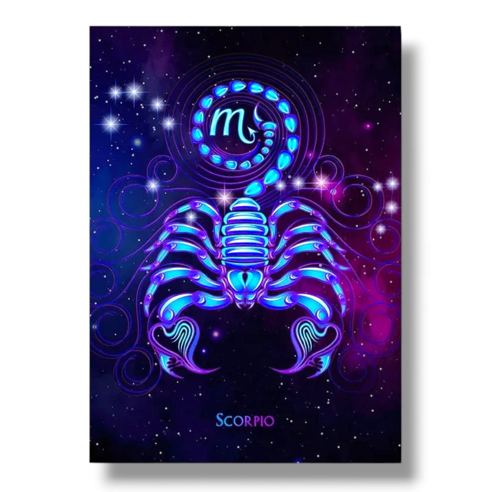 002 - Neon Zodiac Canvas Print Wall Art