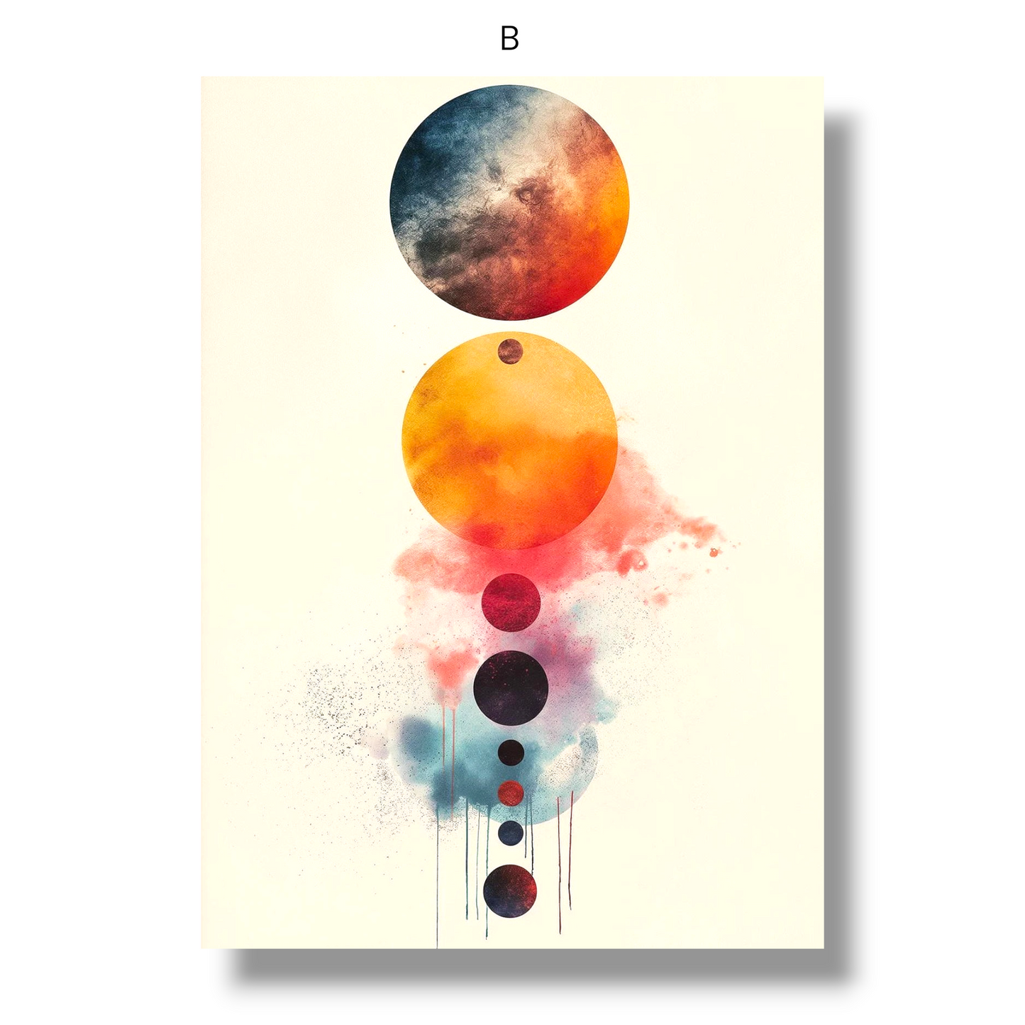 009 - Minimalist Abstract Planetary Canvas Print Wall Art
