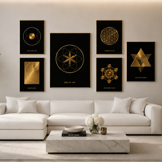 009 - Golden Geometry Canvas Print Wall Art
