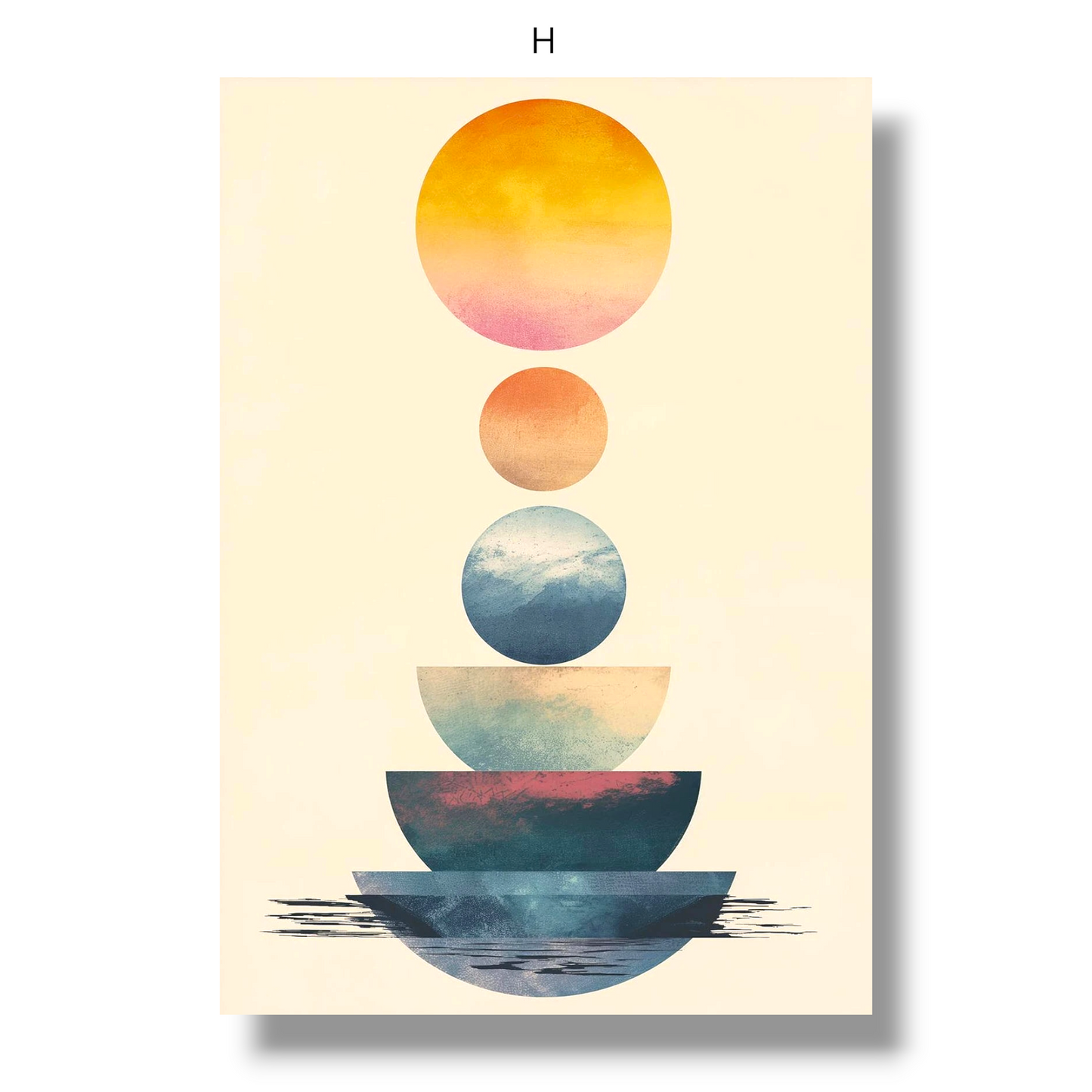 009 - Minimalist Abstract Planetary Canvas Print Wall Art