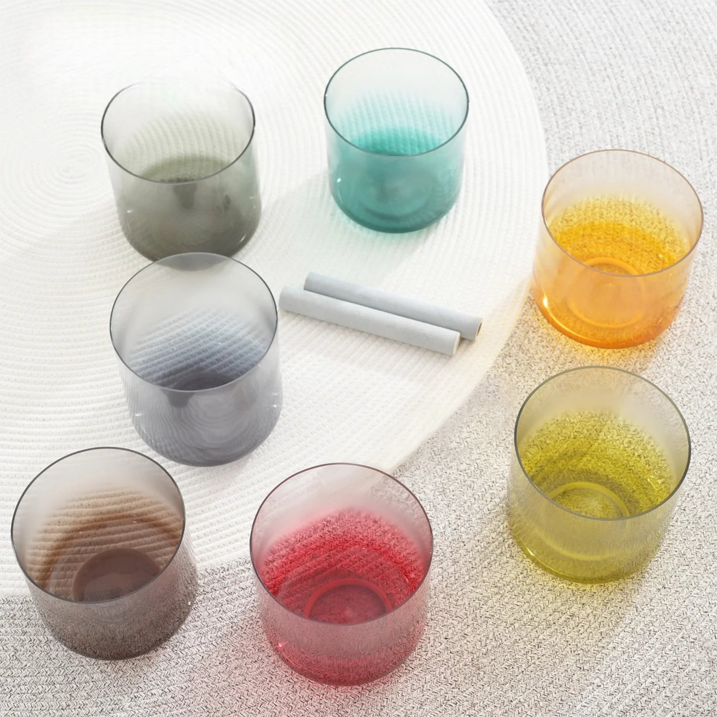 012 - Aria Clear Crystal Alchemical Singing Bowls Set for Channeling