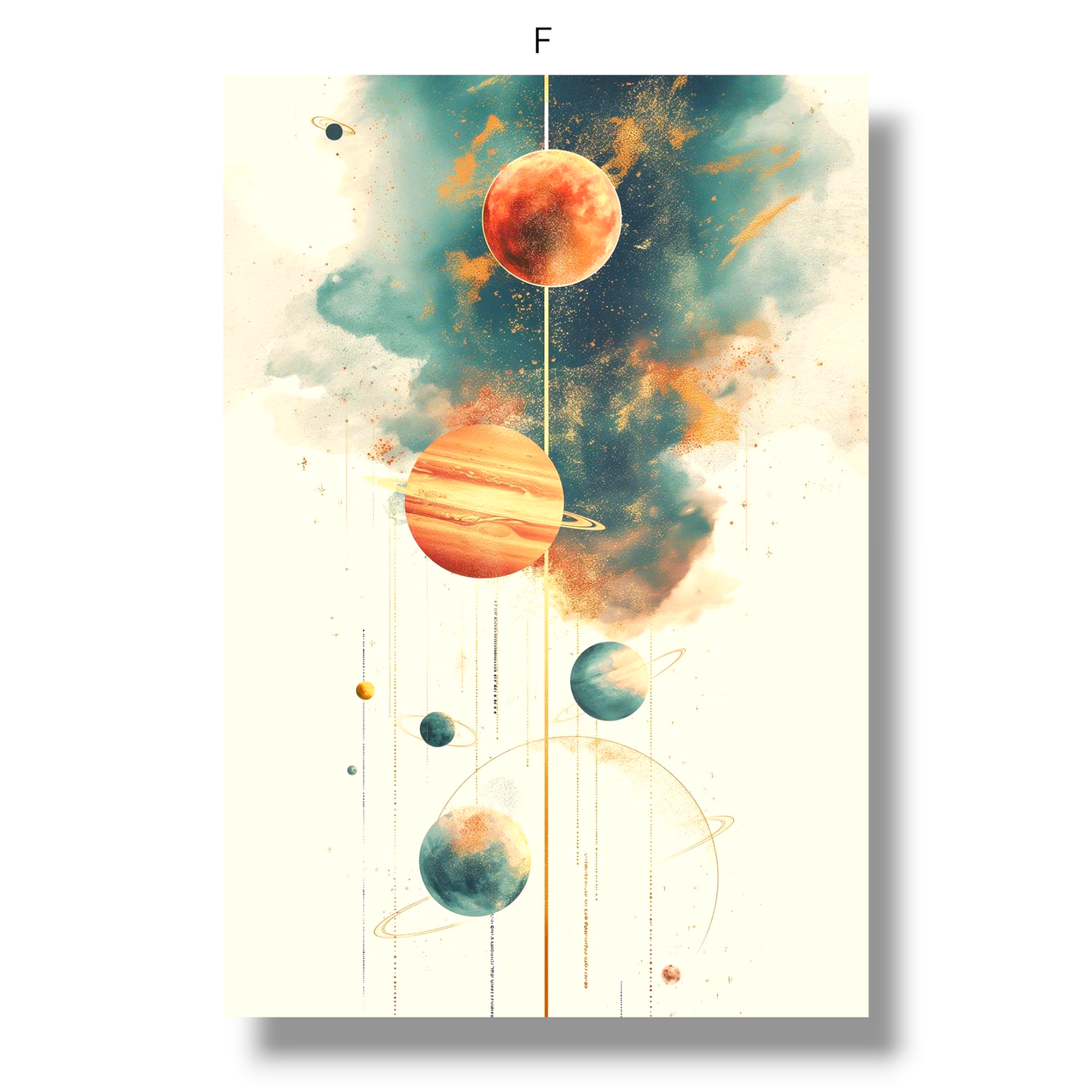 009 - Minimalist Abstract Planetary Canvas Print Wall Art