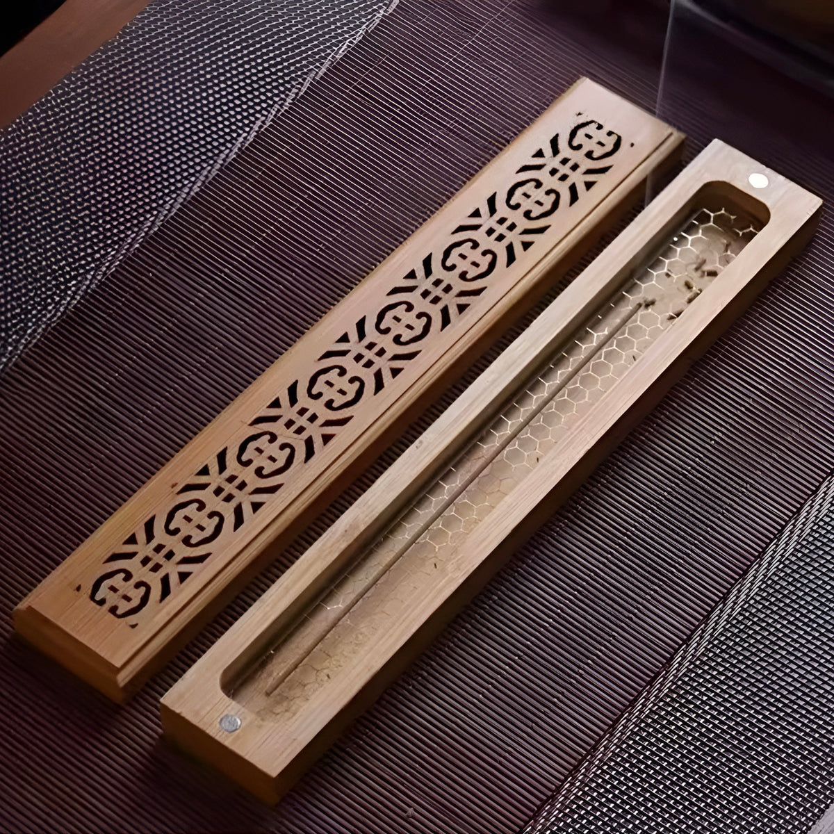 004 - Bamboo Carved Incense Burner & Box