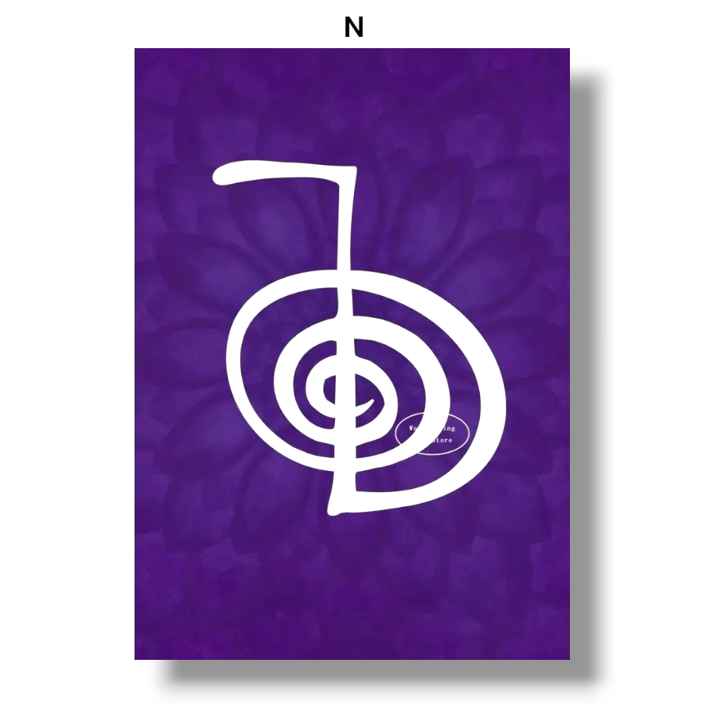 009 - Reiki Principles & Symbols Yoga Canvas Print Wall Art