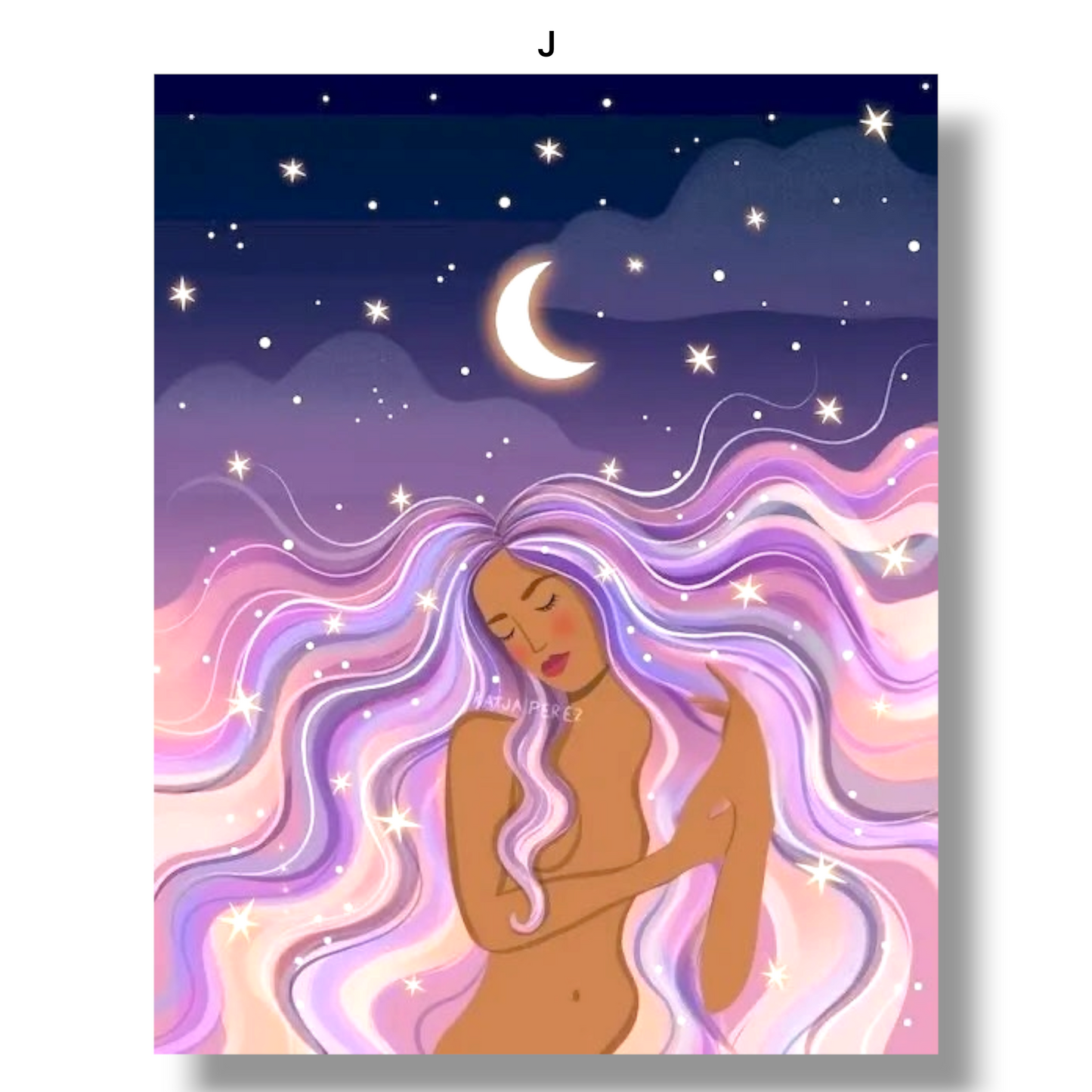 009 - Boho Moon Goddess Canvas Print Wall Art