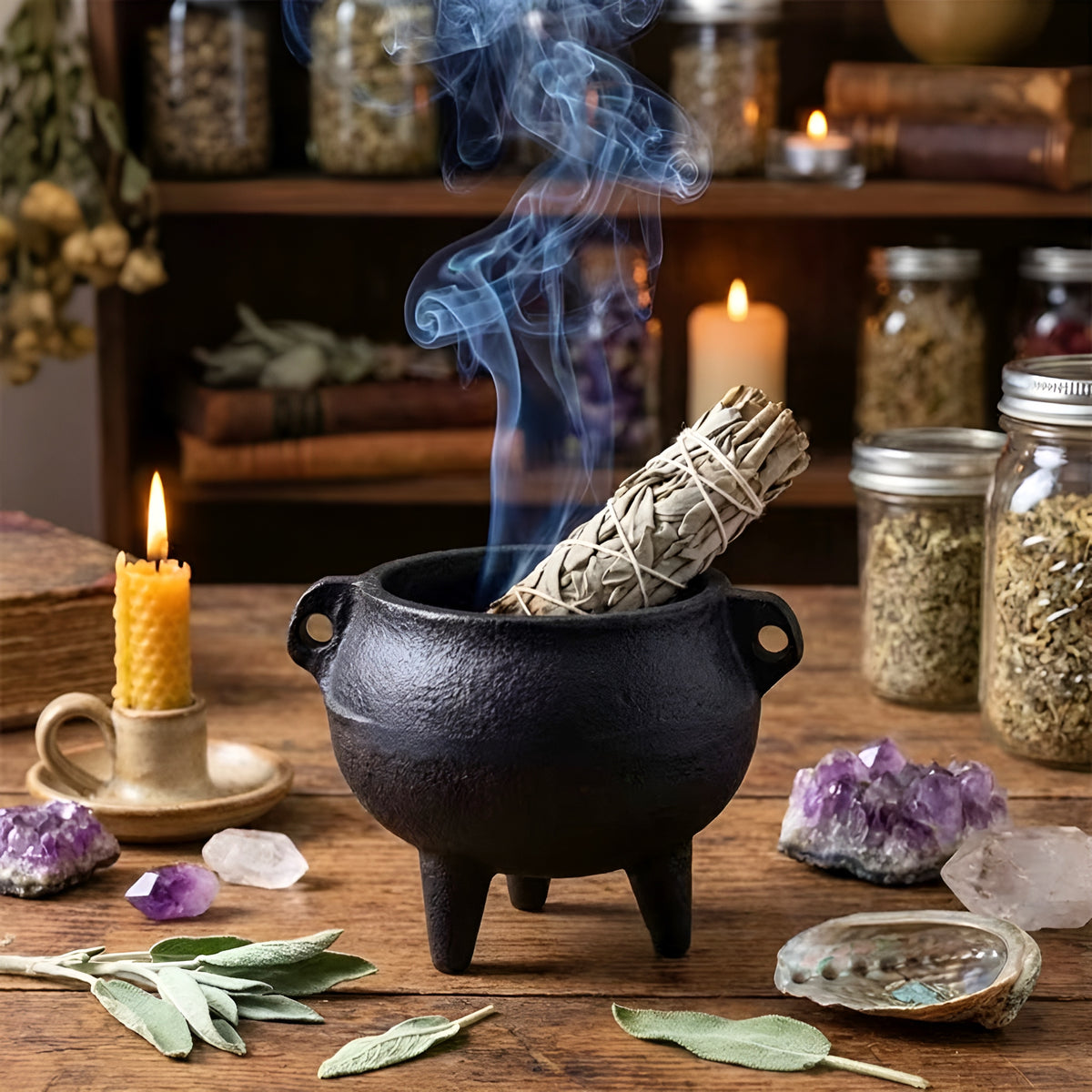 004 - Mini Cast Iron Cauldron Incense Burner