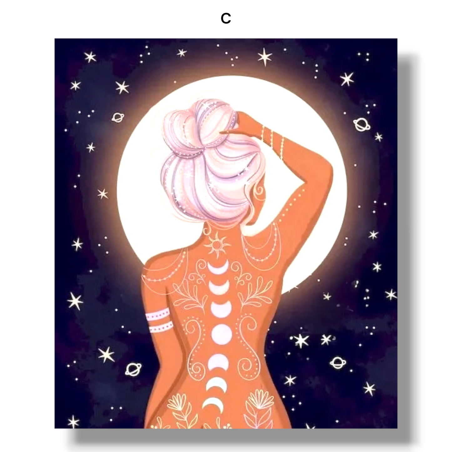 009 - Boho Moon Goddess Canvas Print Wall Art