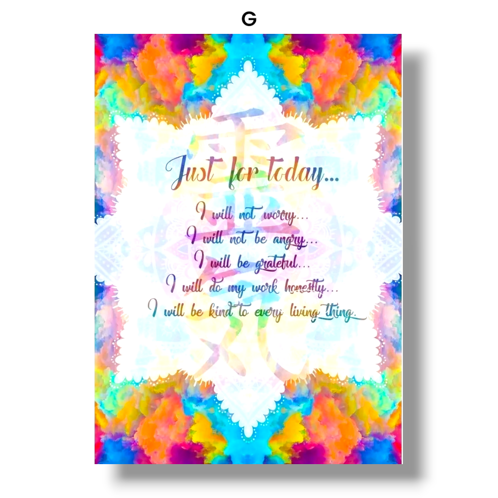 009 - Reiki Principles & Symbols Yoga Canvas Print Wall Art