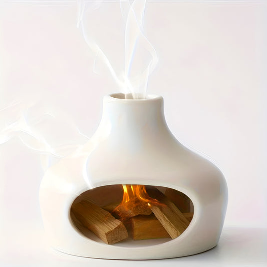 004 - Ceramic Burner with Chimney for Meditation & Altar Decor