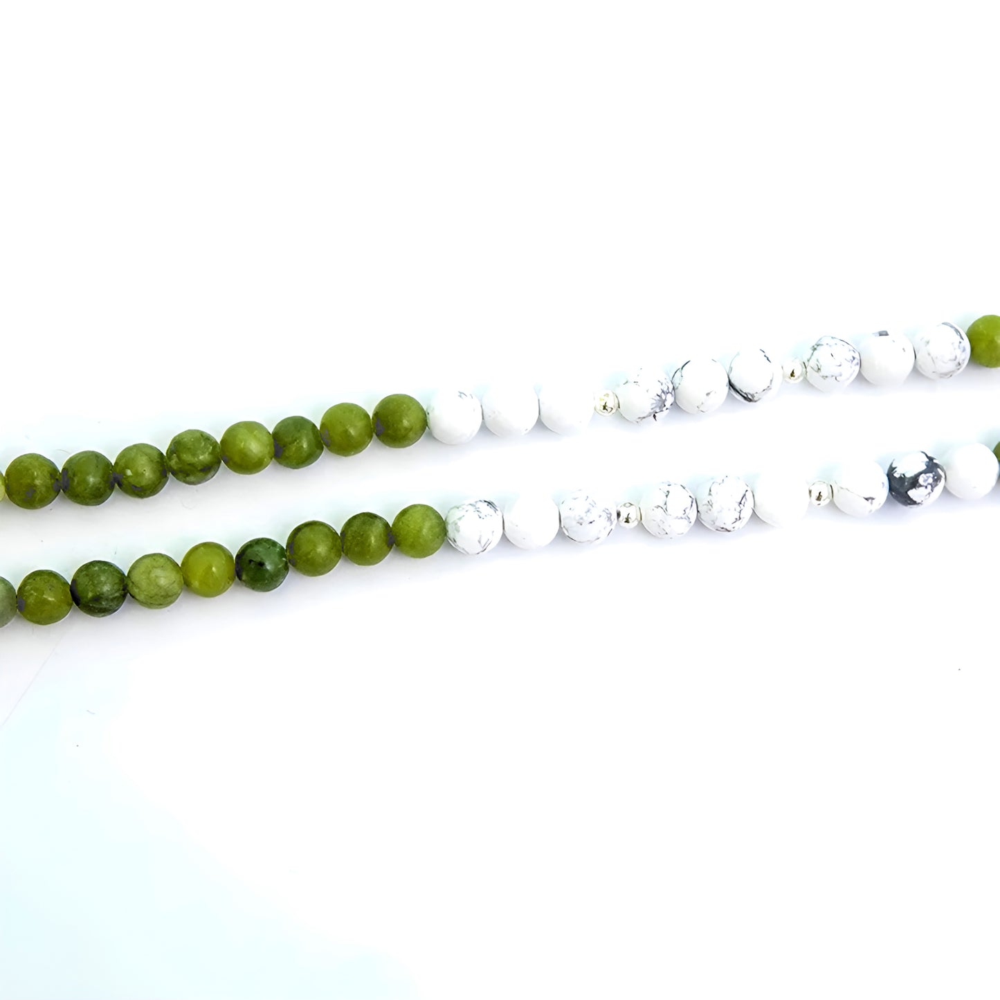 012 - Natural Southern Jade & Howlite 108 Beads Japa Mala for Meditation