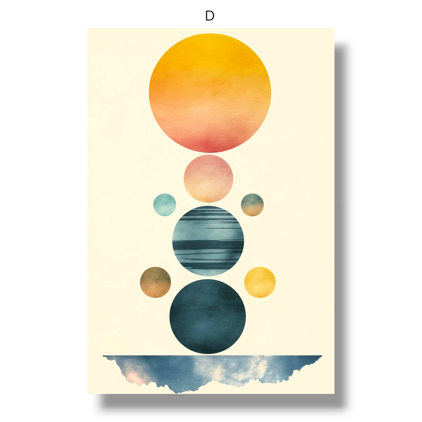 009 - Minimalist Abstract Planetary Canvas Print Wall Art