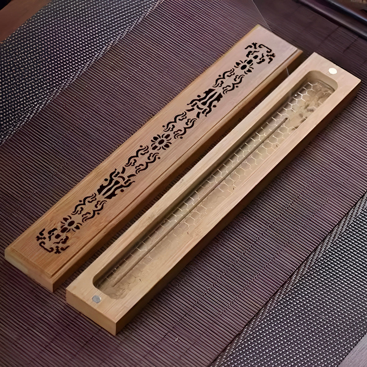 004 - Bamboo Carved Incense Burner & Box