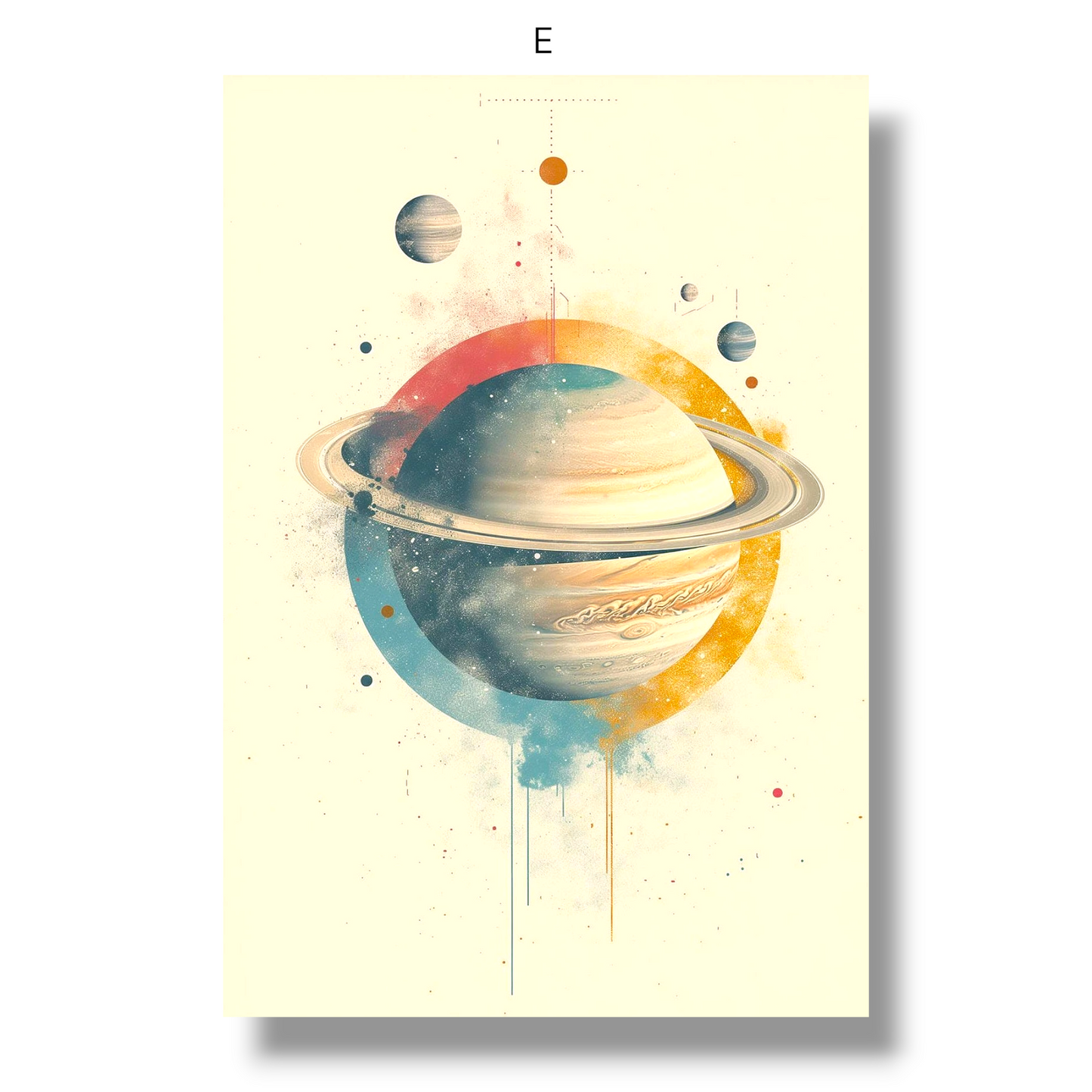 009 - Minimalist Abstract Planetary Canvas Print Wall Art