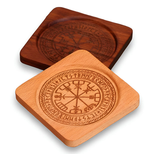 004 - Sigil Engraved Wooden Candle Holder