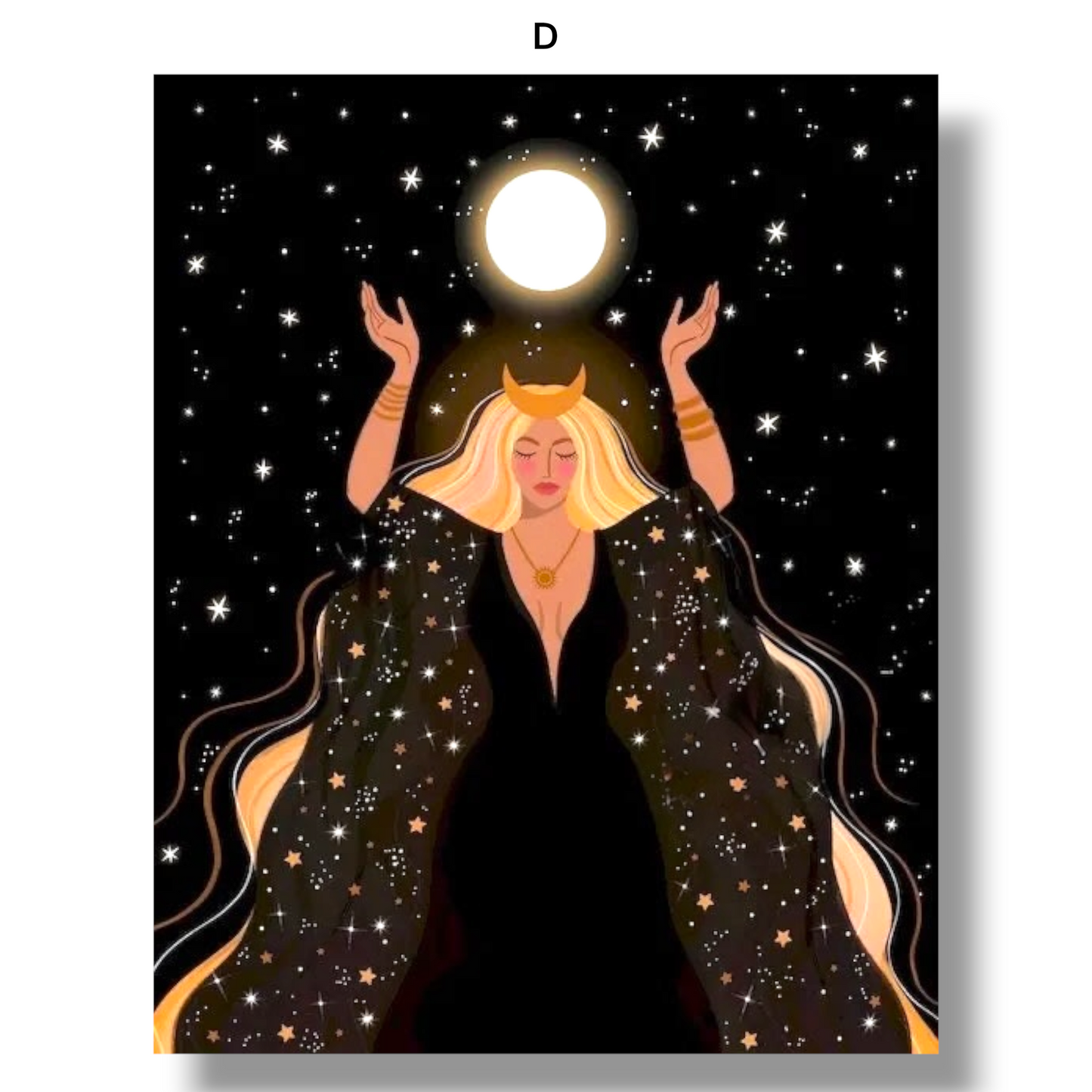 009 - Boho Moon Goddess Canvas Print Wall Art