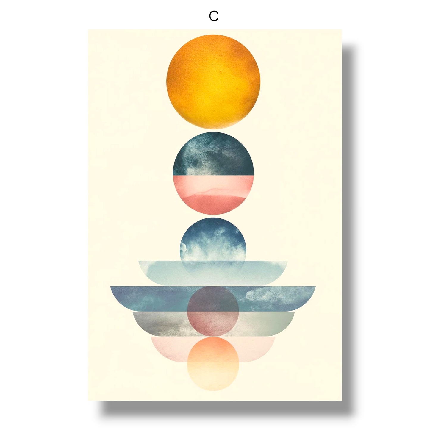 009 - Minimalist Abstract Planetary Canvas Print Wall Art