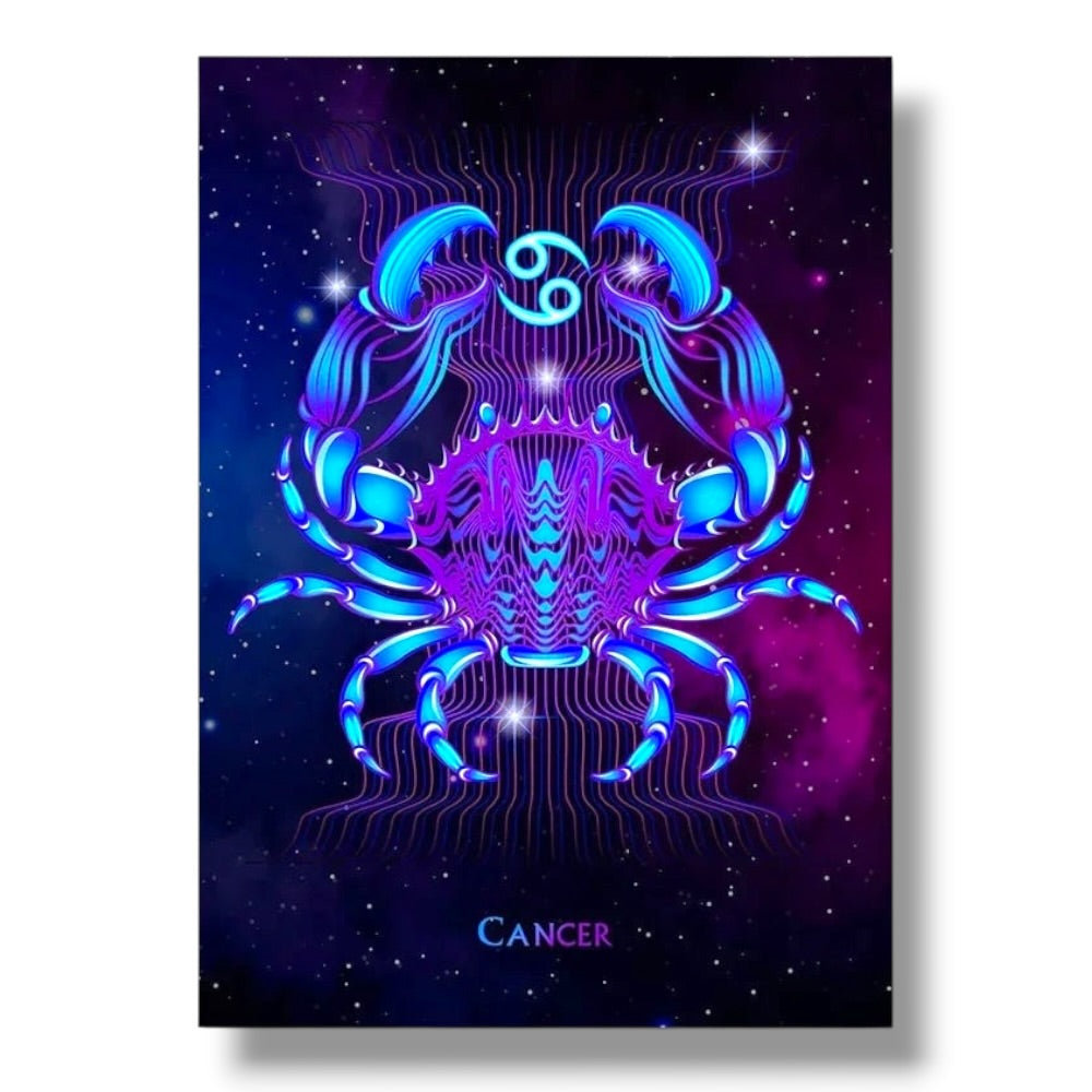 002 - Neon Zodiac Canvas Print Wall Art