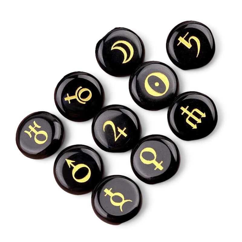 002 - Planetary Natural Stone Runes 10pc Set