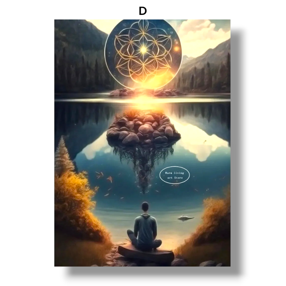 009 - Reiki Principles & Symbols Yoga Canvas Print Wall Art