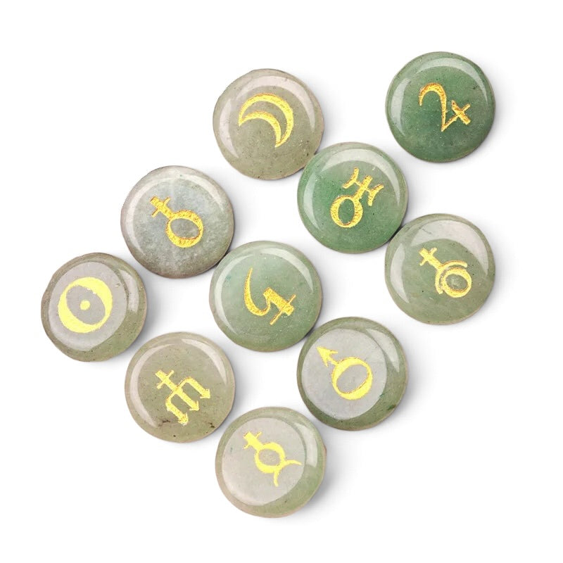 002 - Planetary Natural Stone Runes 10pc Set