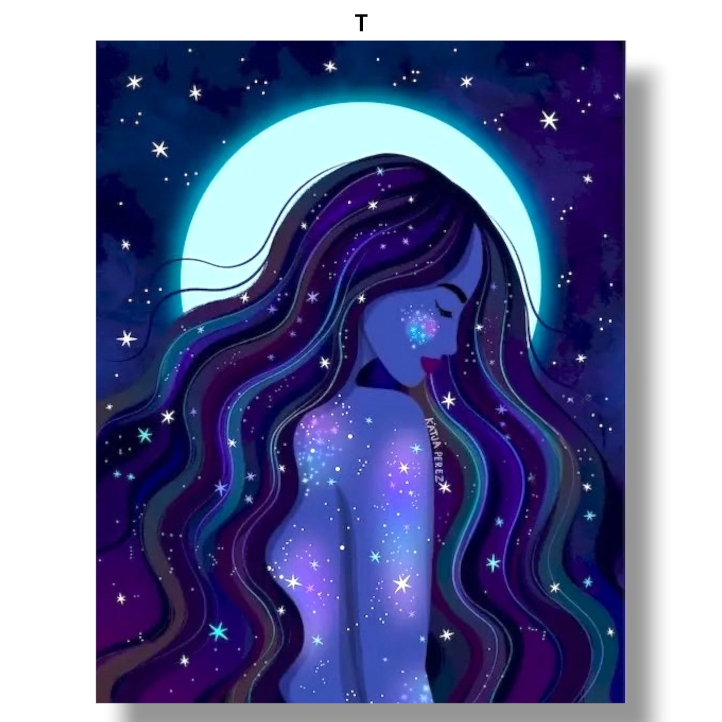 009 - Boho Moon Goddess Canvas Print Wall Art