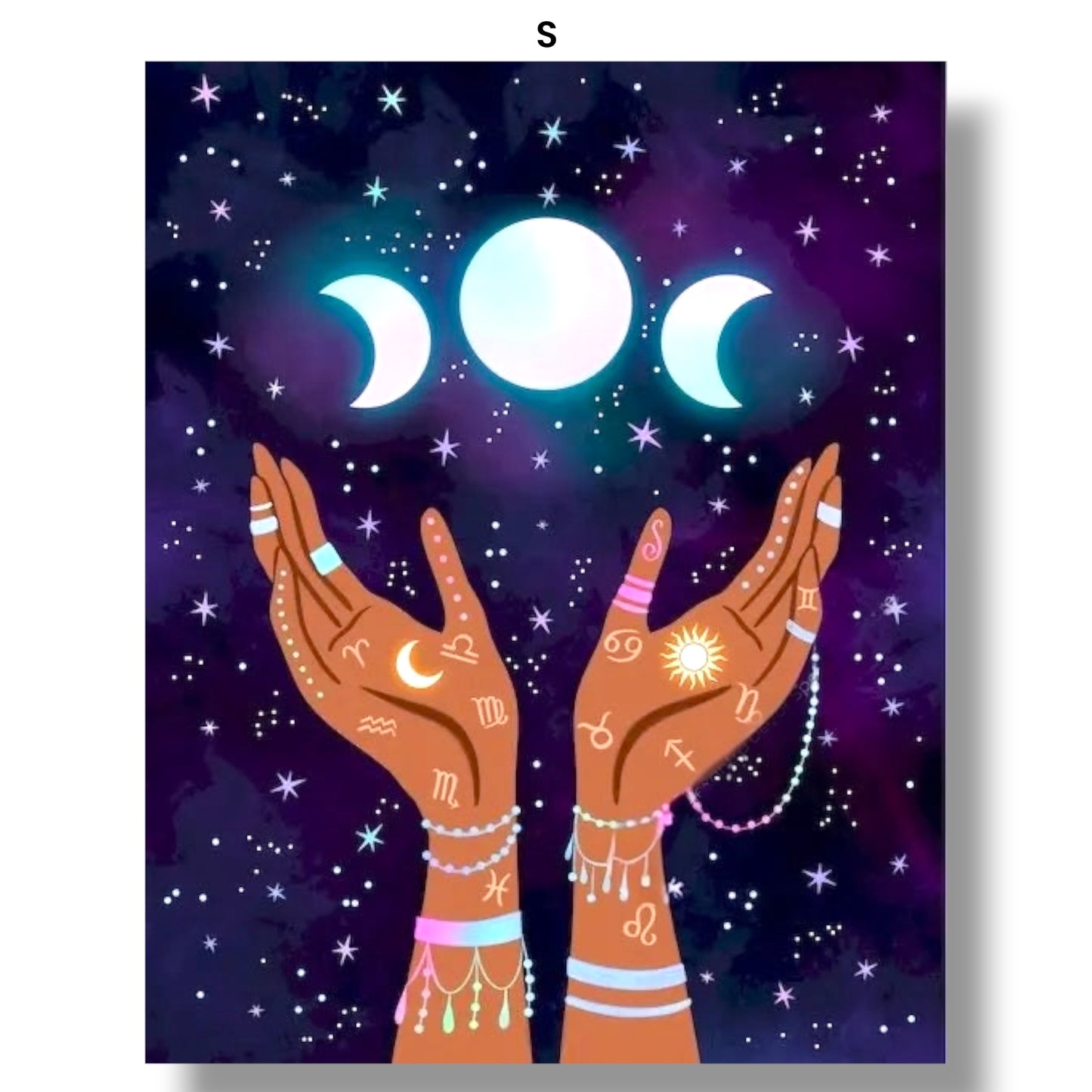 009 - Boho Moon Goddess Canvas Print Wall Art